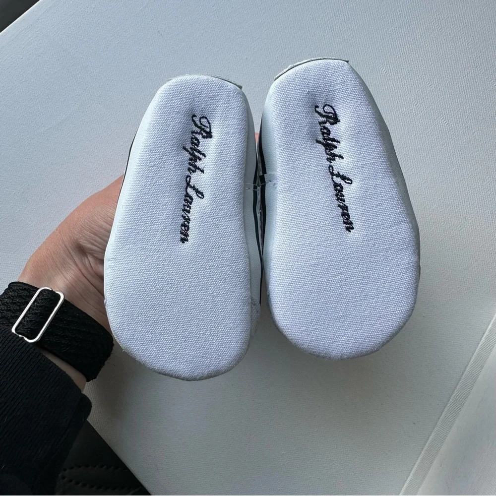 Like New! Ralph Lauren Baby Pony Embroidery Slip On Shoes